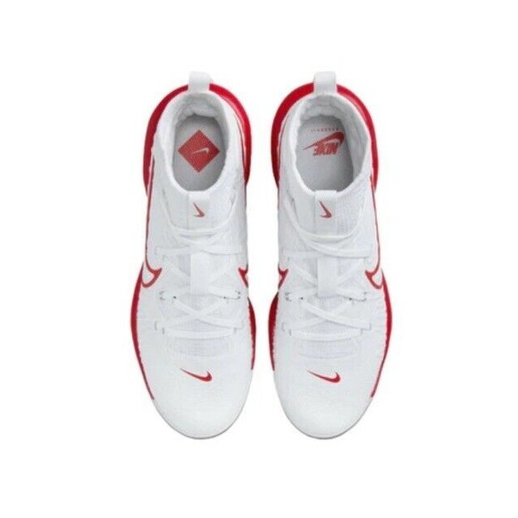 Size 7.5 Nike Alpha Huarache NXT MCS Baseball Cleats White Red DJ6519-104 Men's - Picture 4 of 5